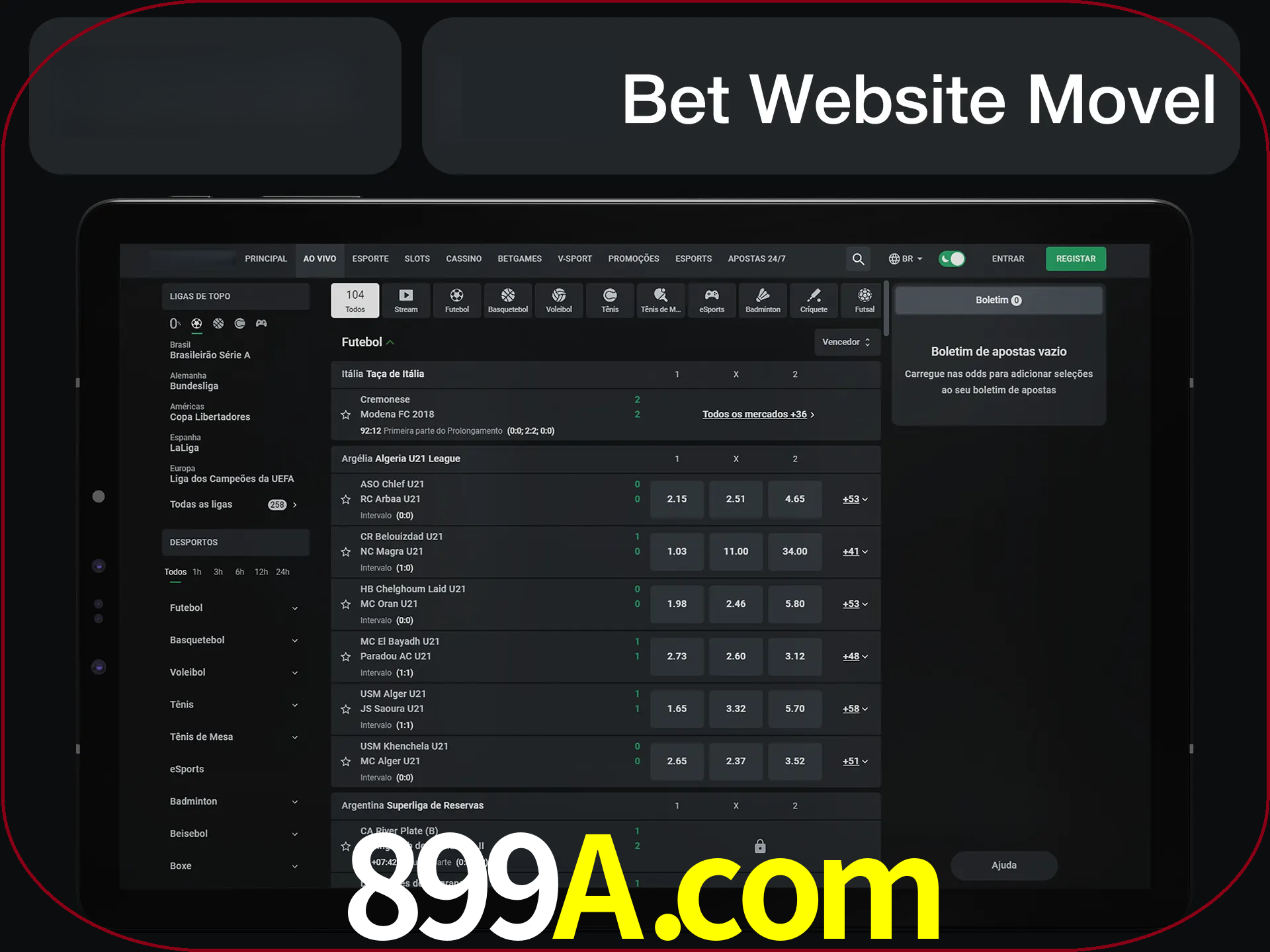 Use nosso website em qualquer dispositivo.