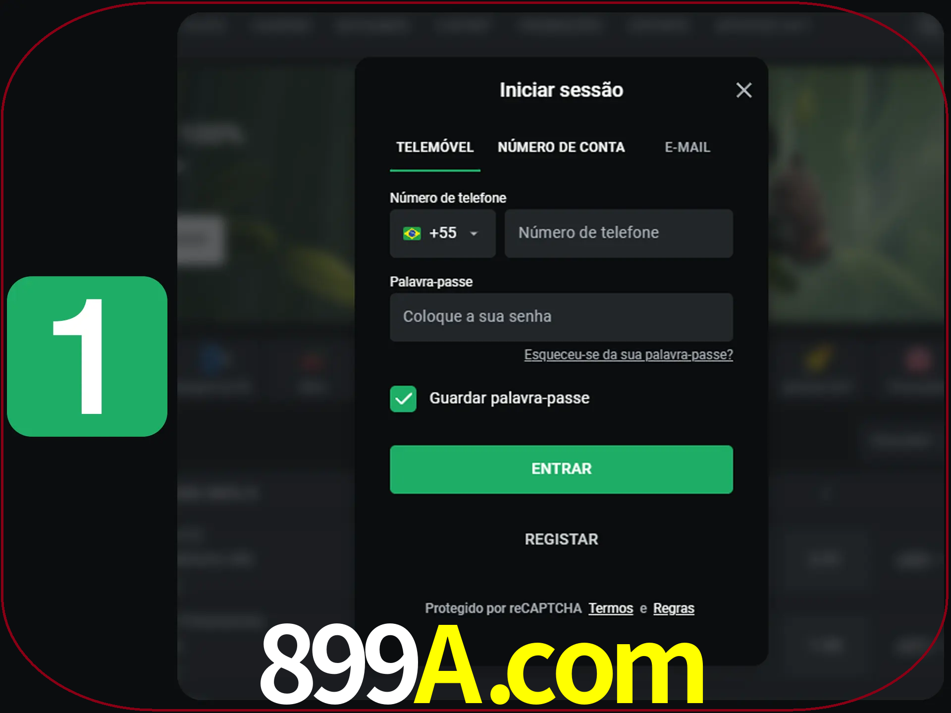 Clique no botão Entrar.